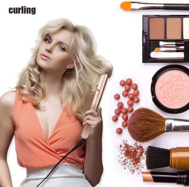 Плойка спіральна HAIR CurlingIron 2в1 WA-1 ∙ Універсальна плойка WA-1 для завивки та випрямлення волосся 57048 фото