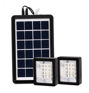 Портативна сонячна система EP-05 6V3W з літієвою батареєю, двома LED лампами та можливістю підзарядки телефону ∙ Лампа-прожектор EP-05 із сонячною панеллю 6V3W 56960 фото