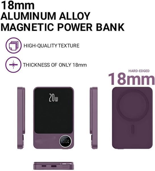 Бездротовий Power Bank MagSafe 20 000 mAh для телефону ∙ Зарядний пристрій Power Bank MagSafe 20 000 mAh 57393 фото