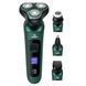 Електробритва 4 в 1 Shaver 9D зелена &bull; Чоловіча акумуляторна роторна бритва з тримером, насадкою для носа, щіткою для обличчя та LCD-дисплеєм 58621 фото 1